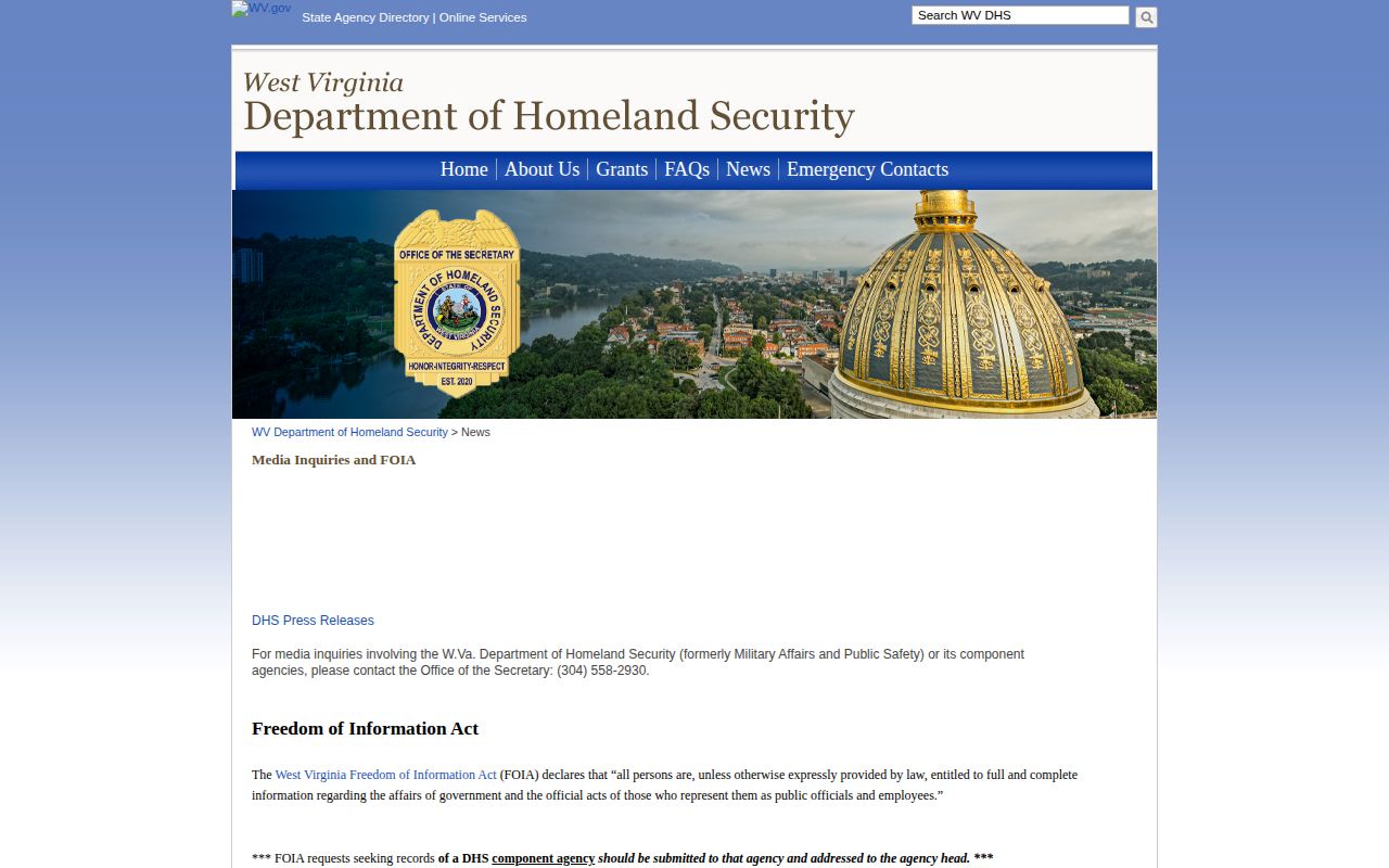 Cabell County booking record request and WVDCR records source